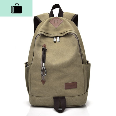 时尚潮流双肩包ins休闲帆布背包复古旅行高中大学生书包男女电脑NEW LAKE 卡其色