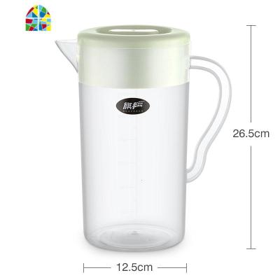 大容量可高温家用塑料冷水壶扎壶套装凉水壶果汁壶装水壶冷水杯 FENGHOU 北欧绿(带刻度)3.3L