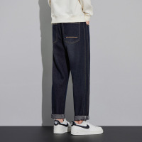 新款上新直筒牛仔裤男高级感宽松无弹时尚感莱赛尔休闲男士哈伦裤