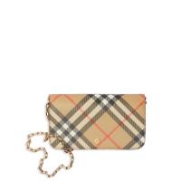 博柏利(BURBERRY)女士聚氨酯拼接单肩包时尚链条斜挎包小巧便携日
