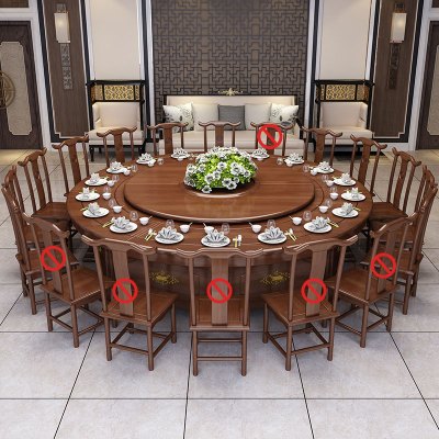 中豫鑫泽 ZYXZ3110303电动餐桌大圆桌转盘餐桌椅组合 2.2米圆桌12把餐椅