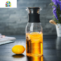 加厚大容量玻璃凉水壶 家居水具耐热茶壶丹麦冷水壶 FENGHOU 1.4升直丹麦+双层杯[四个]