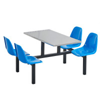 域赢单位食堂员工餐桌椅组合学校餐厅不锈钢桌面服务区桌子4人位