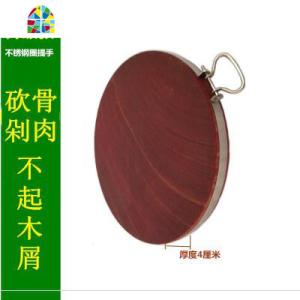 毡板商用案板大号菜馆木砧板沾板砧板小实木骨园菜板圆形实木买 FENGHOU [特等红铁木]27*4钢圈款