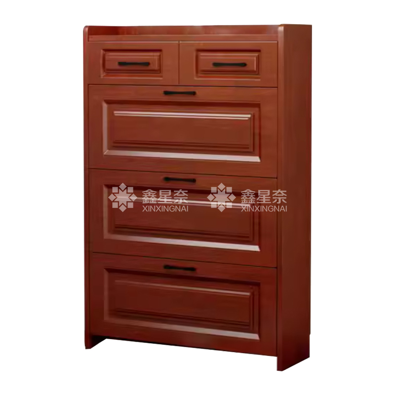 鑫星奈XXN4022013 木质翻斗鞋柜入户门口窄边鞋柜双层双抽屉