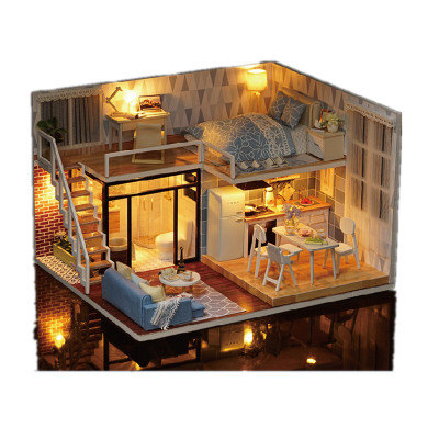 一起玩儿童过家家女孩玩具大童8-9-10-12岁生日娃娃屋小别墅淡蓝时光A