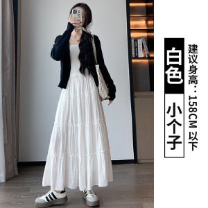 白色半身裙女春2026新款高腰显瘦a字长裙子小个子芭蕾蛋糕蓬蓬裙
