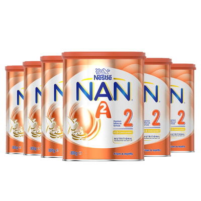 雀巢(Nestle)能恩NAN超级A2配方婴幼儿奶粉800g含益生菌2段6罐至21年7月