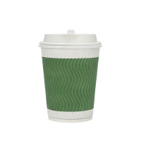 山之只 绿色瓦楞杯 含盖300ml 个