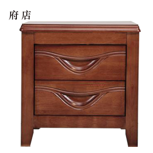 府店床头柜简约现代卧室床边储物柜升级款胡桃色50*41*50cm