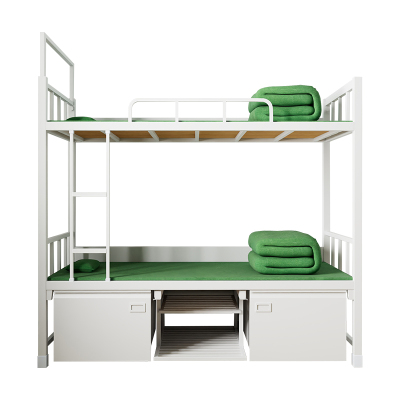 臻远ZYJ-01钢制双人床宿舍组合床双层床上下铺含床下柜