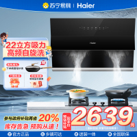 海尔CXW-219-EC906S 抽油烟机 侧吸家用 22m³/min 350pa 一键自清洁油烟机