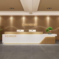 苏宁 质凡 中式现代定制前台接待台 2800*600*750/1000