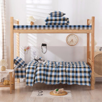 煊煜 全棉斜纹床上用品三件套(印花格子)1米床用 被套160*230床单150*230枕套48*78cm套