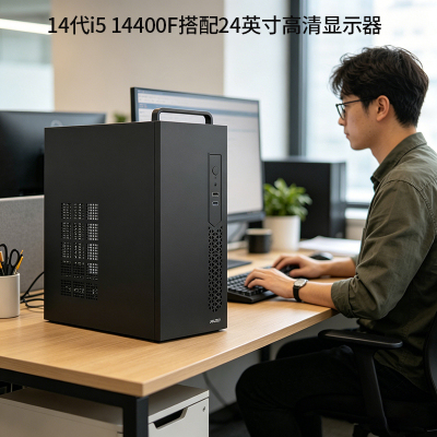 i5 14400F/16G内存512G固态搭配24英寸显示器DIY主机台式组装电脑办公游戏电脑主机14400F主机