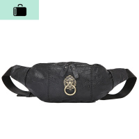 复古新款中国风胸包潮牌时尚情侣包男女腰包后背包潮流单肩包潮包NEW LAKE 黑色胸包男士腰包