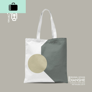 简约抽象个性文艺帆布袋女单肩学生ins包定做AP632NEW LAKE女士单肩包