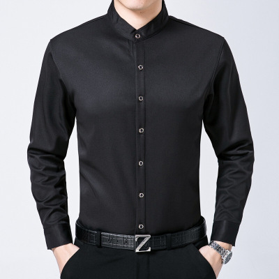 2017秋冬季新款男士加绒加厚免烫衬衫男式保暖衬衣男装冬装衬衫