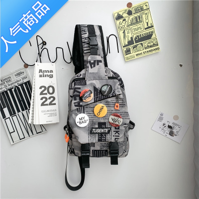 封后潮牌胸包男日系学生背包单肩女斜挎包ins超火休闲运动小包大容量斜挎包男