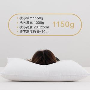 家柏饰(CORATED)枕头单人五星级酒店忱头家用全棉薄整头一对拍2低枕芯