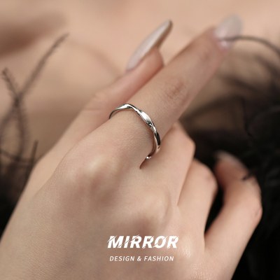 999纯银莫比乌斯环时尚个性戒指女指环尾戒小众ins风配饰送女朋友老婆情人节七夕生日礼物