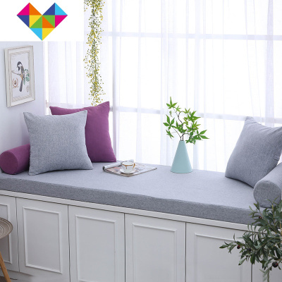 定做高密度海绵飘窗垫北欧风窗台垫高弹海绵垫加硬小块定制尺寸御蓝锦