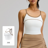 新款线感运动背心一体杯美背防震运动瑜伽文胸上衣女