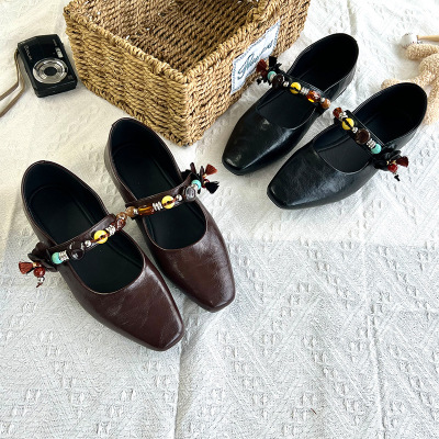 头层羊皮鞋垫玛丽珍鞋女秋季新款不累脚休闲时装单鞋真皮女鞋