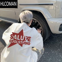 HLCOMAN夏季美式潮牌宽松短袖T恤男2025新款字母印花情侣圆领T恤