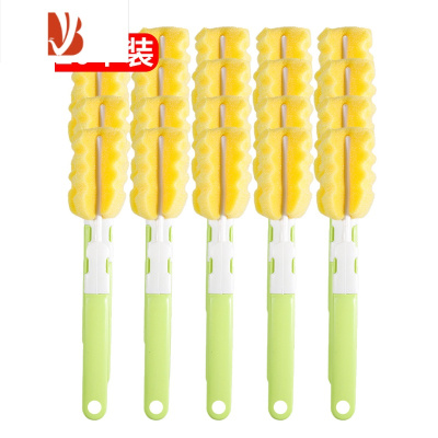 三维工匠20个装长柄海绵杯刷加长清洁刷无死角洗杯子器可替换厨房清洁刷