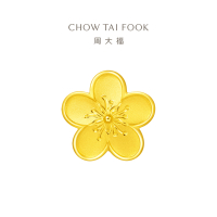 周大福花月佳期小桃花足金串珠吊坠黄金计价(工费:120元)F217845精品D七夕礼物