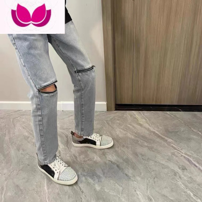 七斓新款破洞拉链牛仔裤男潮牌精小伙直筒裤网红同款高街痞帅九分裤