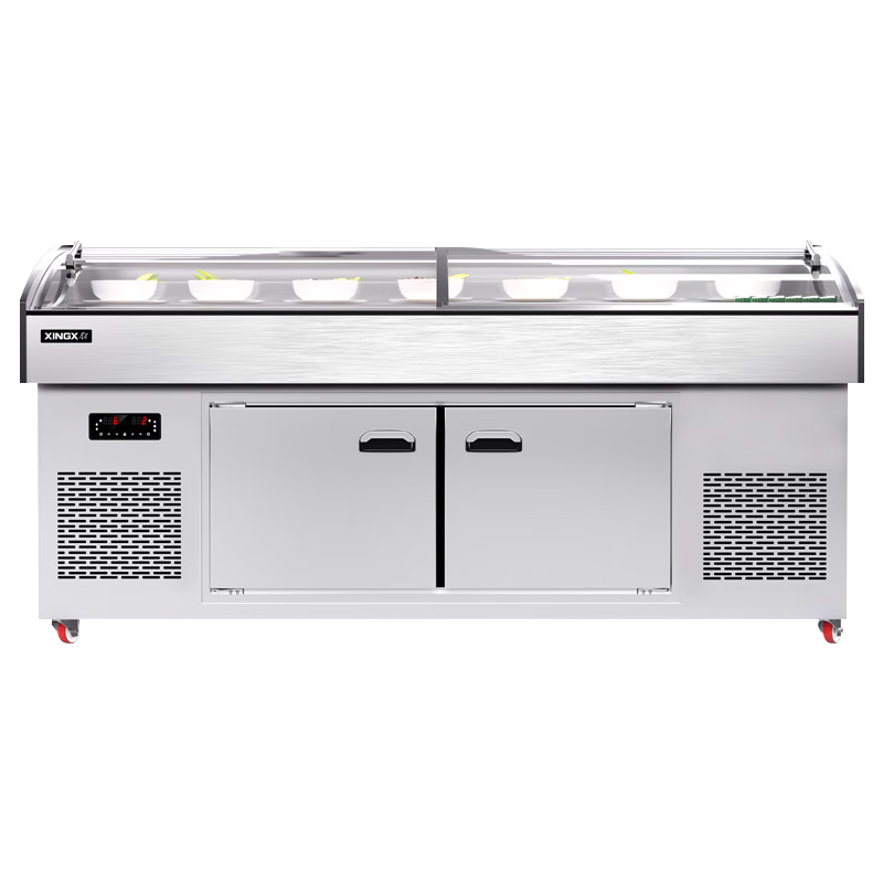 星星(XINGX)BSCD-2000P-3T冰柜2米三阶梯冰鲜台商用冷藏展示柜点菜柜冷藏保鲜冷冻大容量 双温三阶