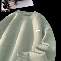 花花公子秋冬季毛衣男士潮牌宽松加厚百搭休闲打底针织衫线衣男生