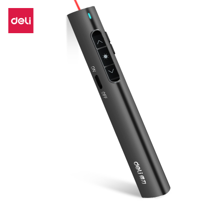 得力(deli)2801激光笔可充电超链切换教鞭PPT幻灯片遥控翻页笔电子笔演讲笔激光演示笔翻页器红光黑色