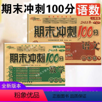 [正版]全新期末冲刺100分完全试卷人教版语文+数学二年级下册小学2年级教辅资料试卷子人教单元复习期末模拟冲刺密卷