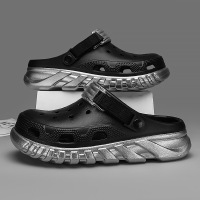 男士夏季潮流时尚经典厚底洞洞鞋EVA厚底情侣浪漫包头沙滩凉鞋