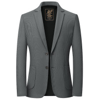 免烫细华夫格锦氨牛奶丝弹力西服男士春夏薄款西装休闲便西男上衣