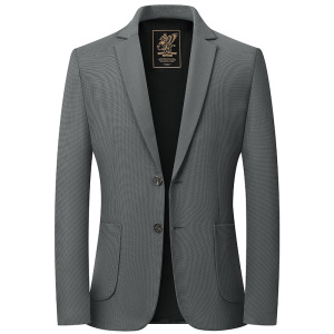 免烫细华夫格锦氨牛奶丝弹力西服男士春夏薄款西装休闲便西男上衣