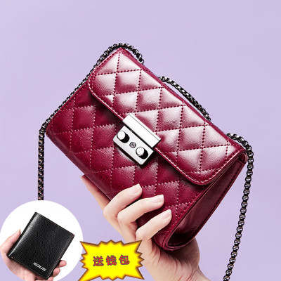 蒂兰仕女包2021新款包包女包1168牛皮包包小方包时尚菱格链条女士单肩包女斜挎包袋女士手提包女包牛皮女包