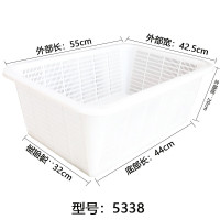 富强 塑料白色方筛 加密加厚 蔬菜筐沥水篮 55*42*20 两个装