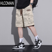 HLCOMAN军绿色迷彩工装短裤男士夏季薄款宽松大码马裤5五分运动裤子