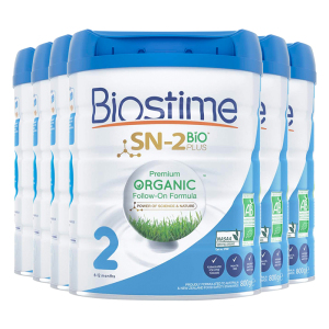 法国进口直邮合生元(BIOSTIME)有机婴幼儿牛奶粉2段含益生菌益生元二段宝宝配方奶粉6-12个月800g