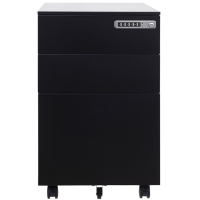 锦北 活动柜矮柜储物柜文件柜资料柜挂劳柜带锁带轮小柜 静夜黑密码锁