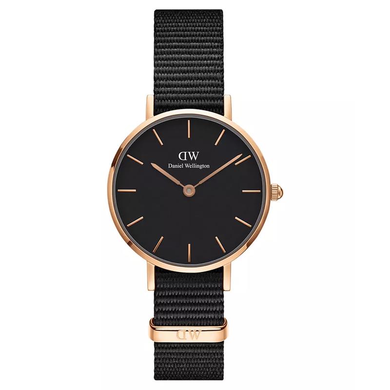 丹尼尔惠灵顿(Daniel Wellington)女士简约黑色机械表28mm皮革表带优雅时尚日常腕表