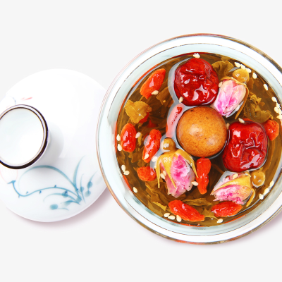 中华特色-宁夏馆百瑞源宁夏特产三炮台花茶八宝茶中宁苟杞玫瑰红枣茶叶桂圆枸杞盖碗茶