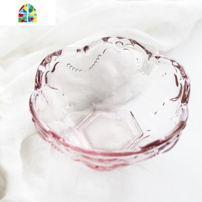 韩式桃心浮小碗 创意水果甜品点心碗 FENGHOU 粉色桃心小碗+金勺