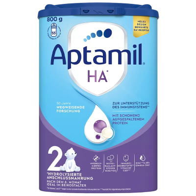 Aptamil德国原装进口爱他美HA适度水解2段6个月以上婴儿配方奶粉800g