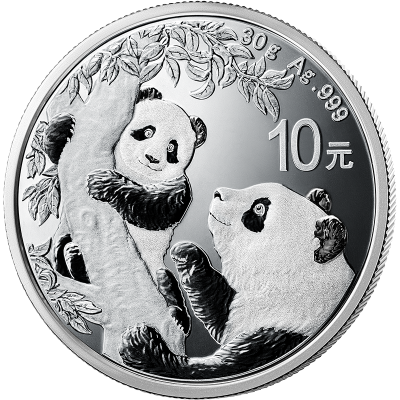 2021版熊猫银纪念币2021年熊猫银币