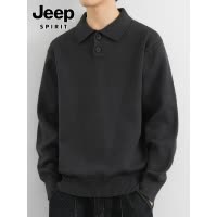 JEEP SPIRIT翻领毛衣男士2025年秋季潮牌宽松休闲纯色针织衫男款